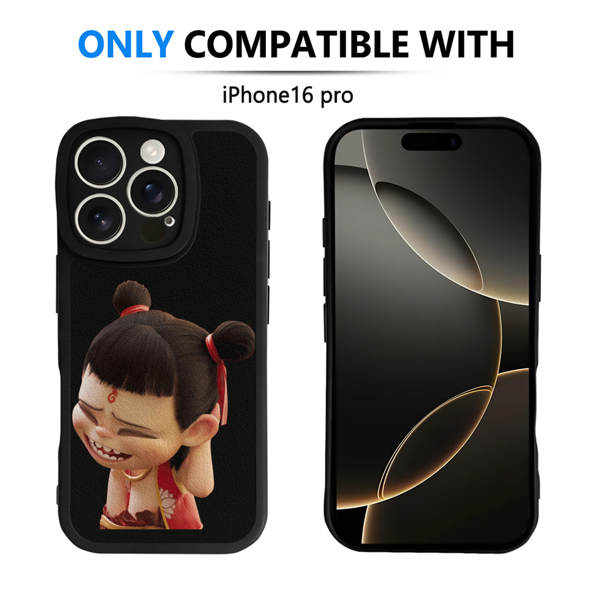 （画像用） Ne Zha 2 ナタ 魔童の大暴れ 【iPhone 16シリーズ対応】シリコンスマホケース（レザー調） 材質：シリコン
